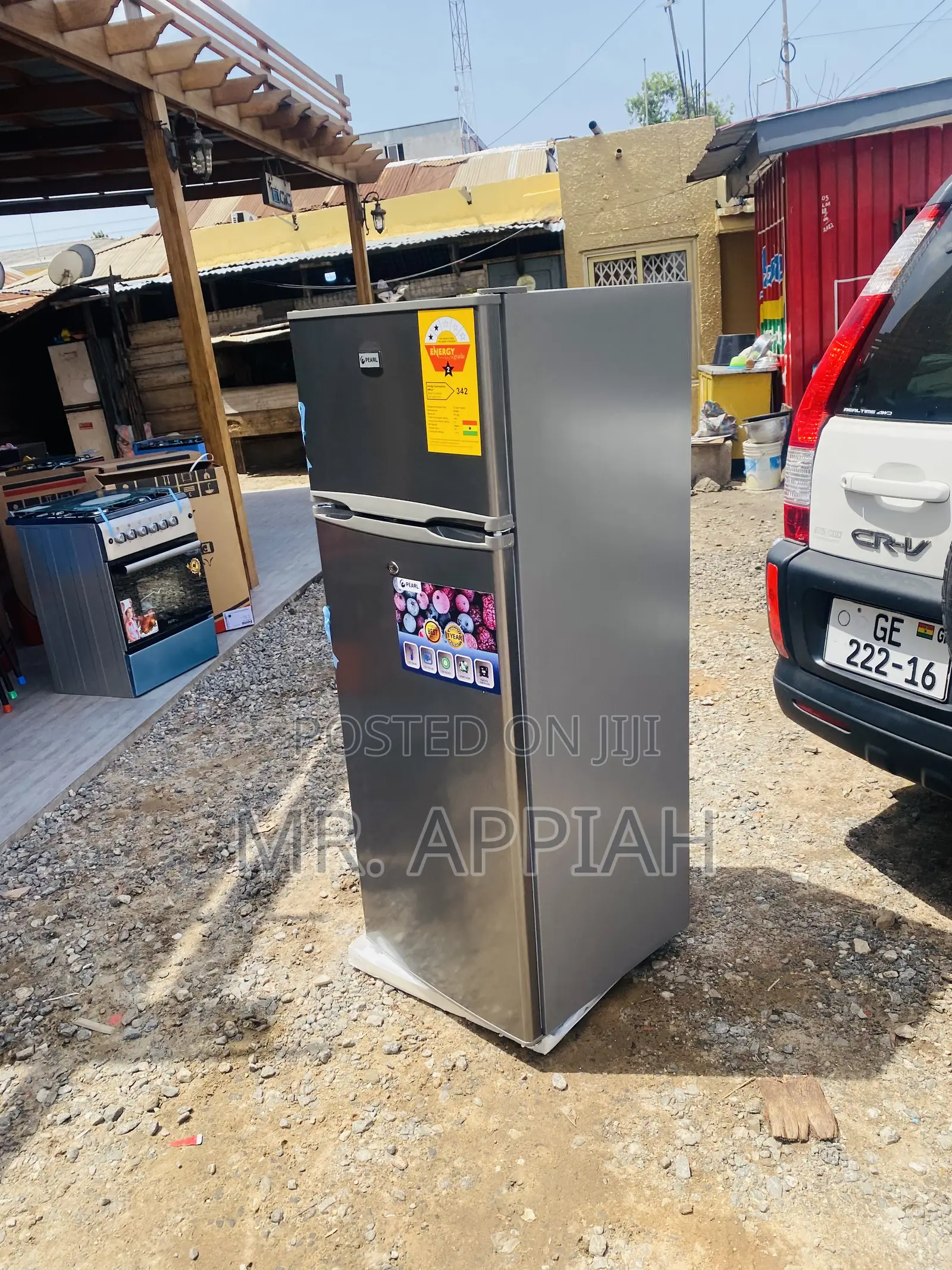 Extremely Cooling Pearl PF-250 2 Door Electric Fridge,Gray.