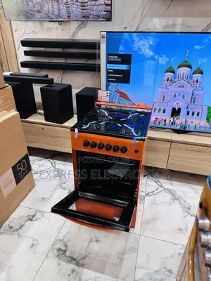 Available Orange Color Gas Cooker Oven 4burner 50/50