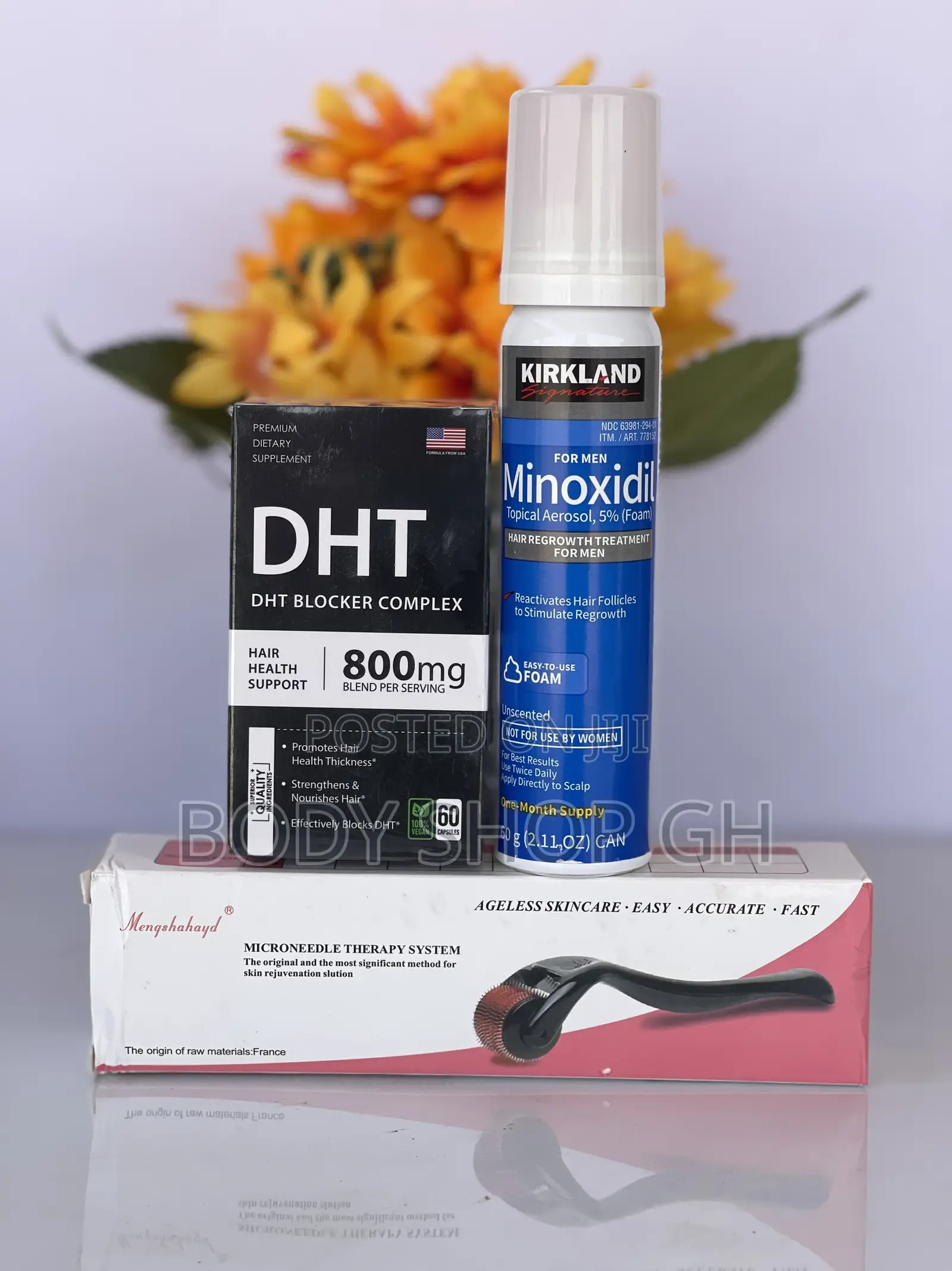 Hairline Regrowth Set - Kirkland Foam + Roller + DHT Blocker