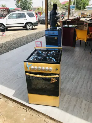 Oven With Grill 4 Gas Cooker 50x50 Yellow Glass Lid