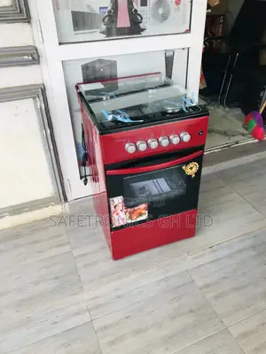 Glass Lid Volcano Red Oven With Grill 4 Gas Cooker 50x50
