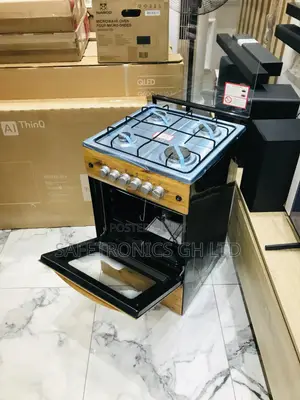 4 Gas Cooker Oven With Grill 50x50 Light Wooden Glass Lid
