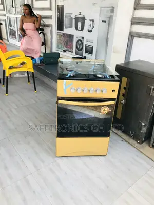 4 Gas Gold Oven With Grill Volcano Glass Lid 50x50
