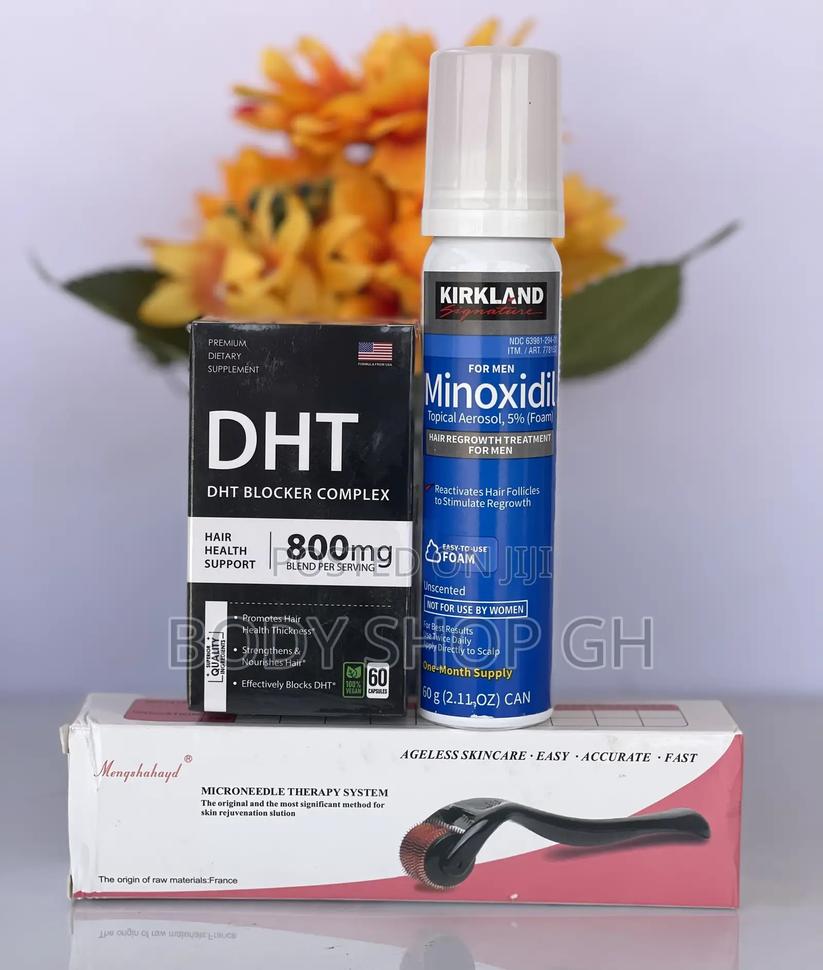 Baldness Combo Pack - Kirkland Foam + DHT Blocker + Roller