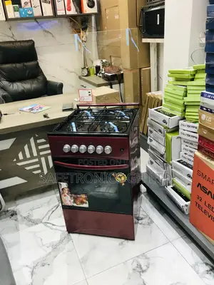 4 Gas Cooker Oven With Grill Volcano 50x50 Red Volcano