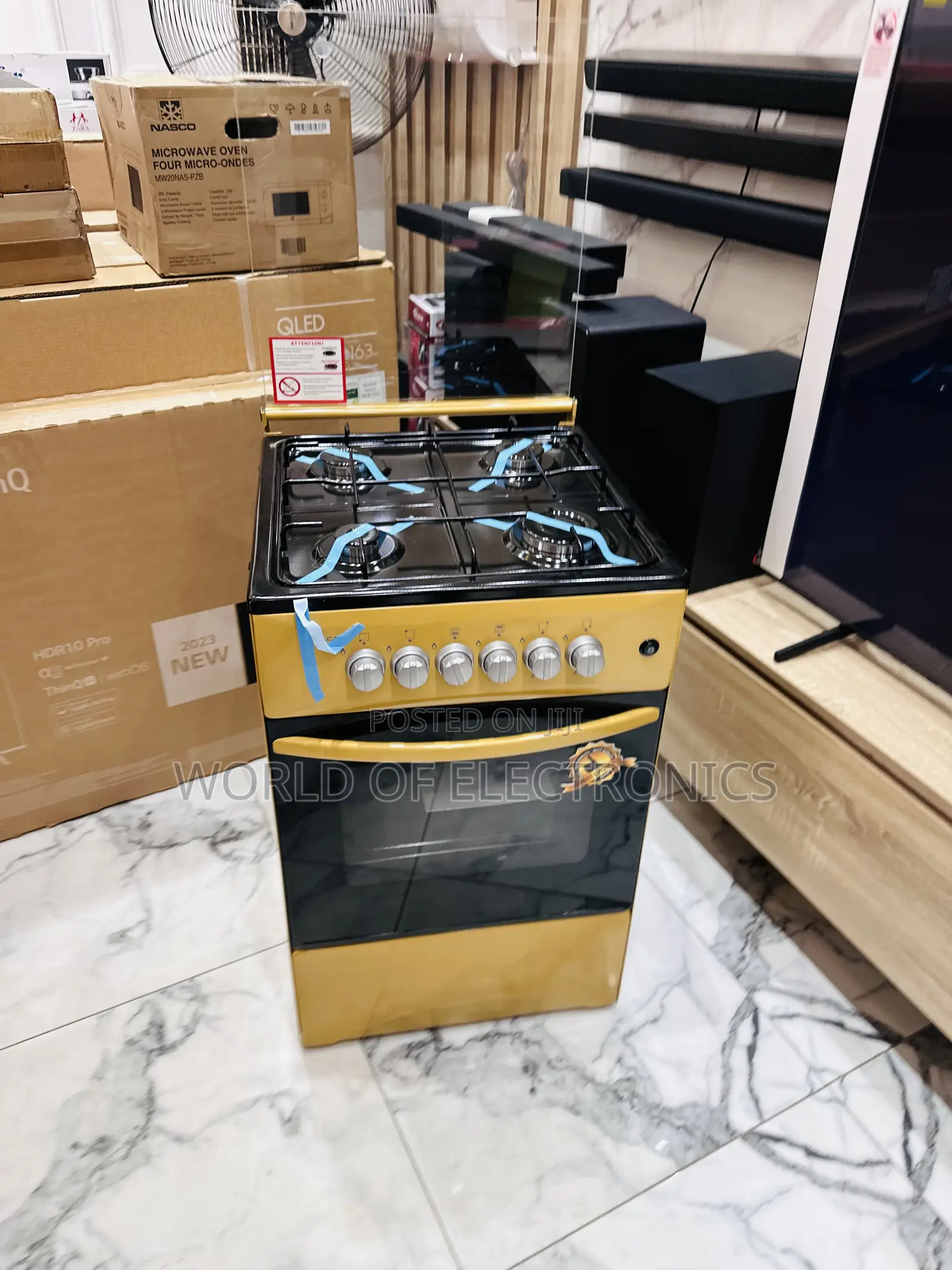 Available 50/50 Gas Gold Stove Oven 4burner Cooker