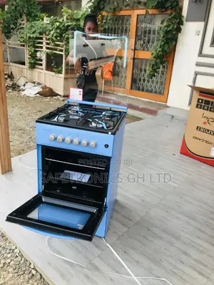 Oven With Grill Volcano Blue 4 Gas Cooker Glass Lid 50x50