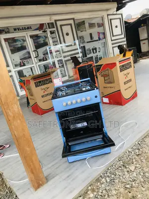 Oven With Grill Volcano Blue Glass Lid 50x50 4 Gas Cooker
