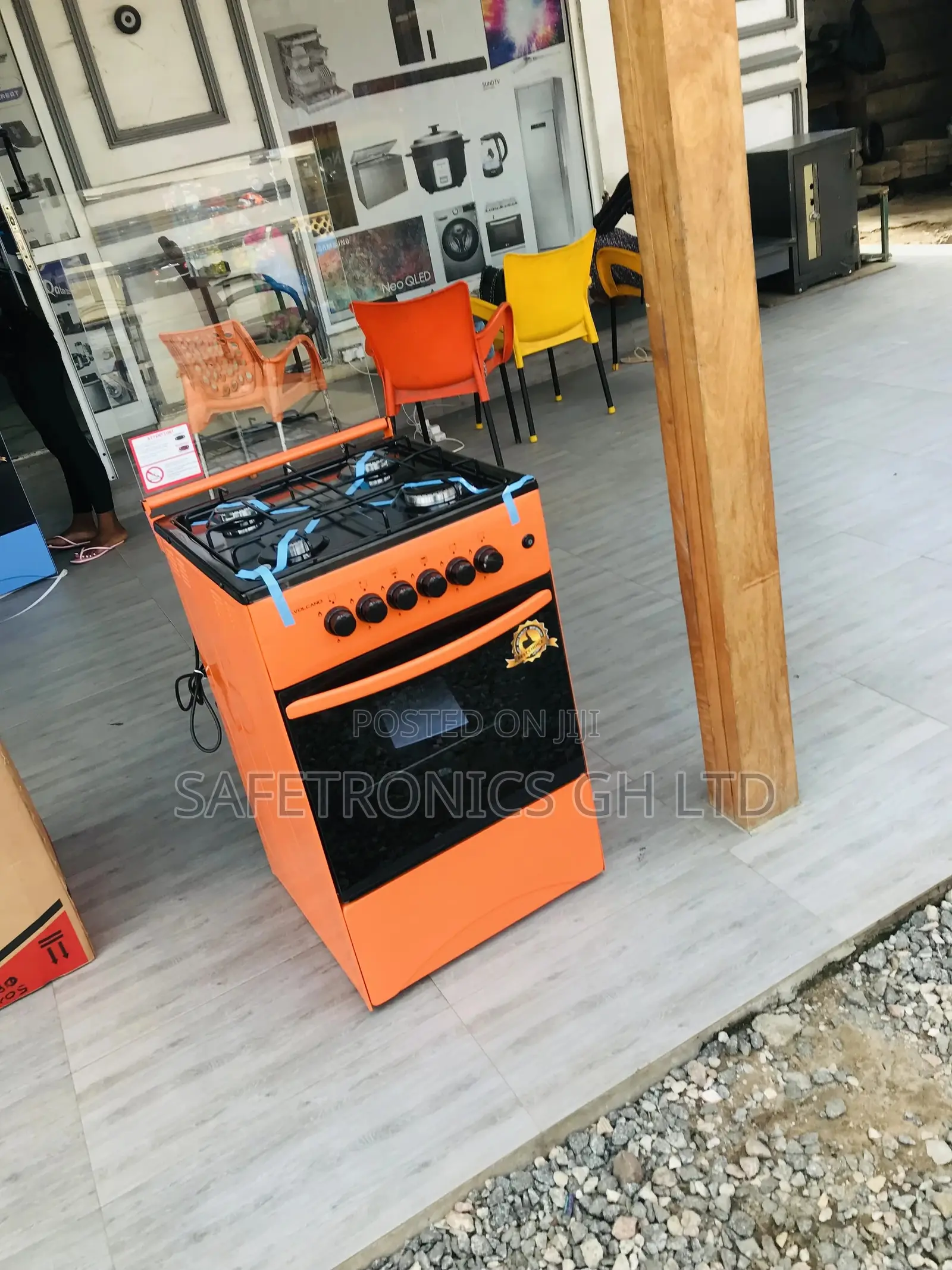 50x50 Oven With Grill Volcano Orange 4 Gas Cooker