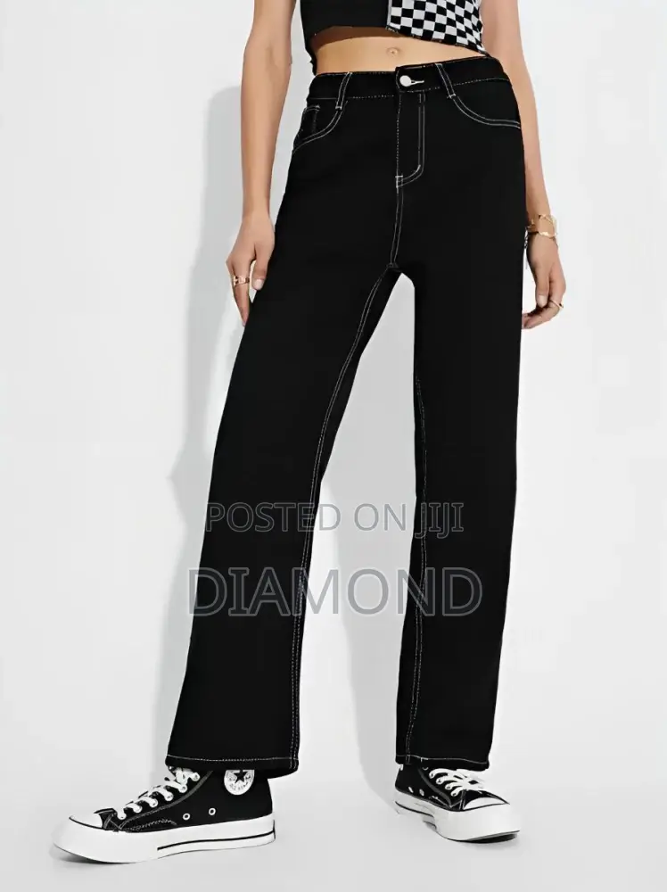 Black Trouser With White Stitches