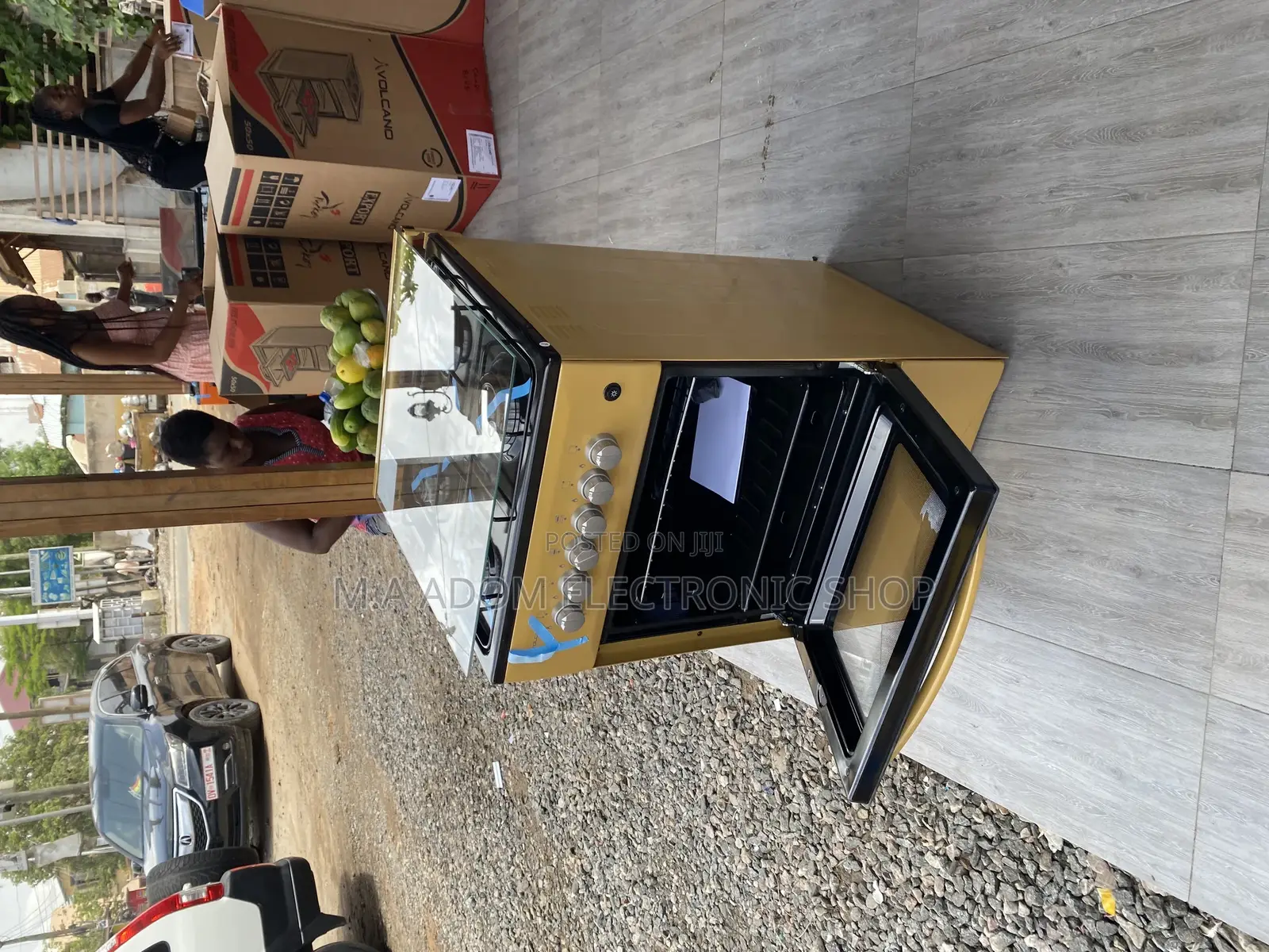 High Quality Volcano 50x50 4 Gas Burner + Oven(Gold).