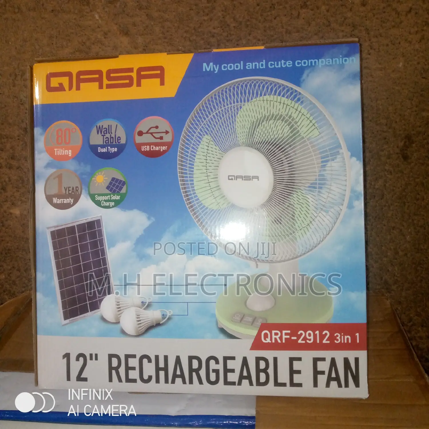 Brand New Table and Wall Cheargeable Fan
