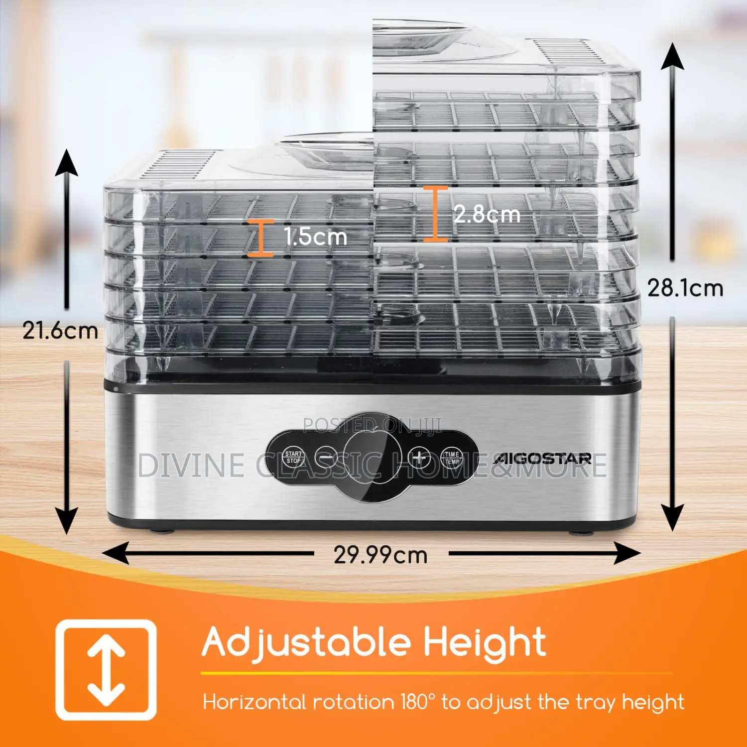 Aigostar Crispy Dehydrator With Temperature Control