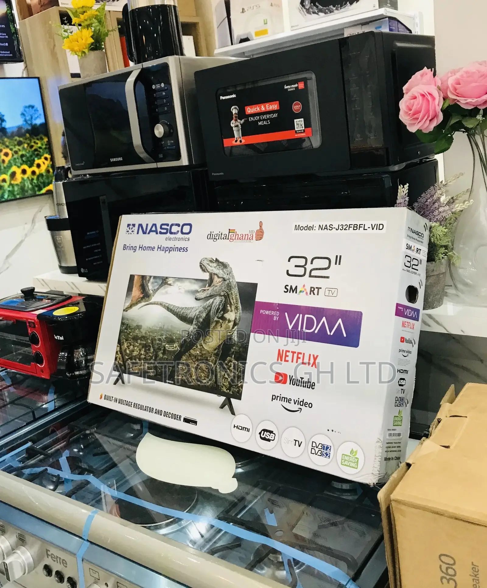 Smart Nasco 32 Inches Glossy Black Led Tv