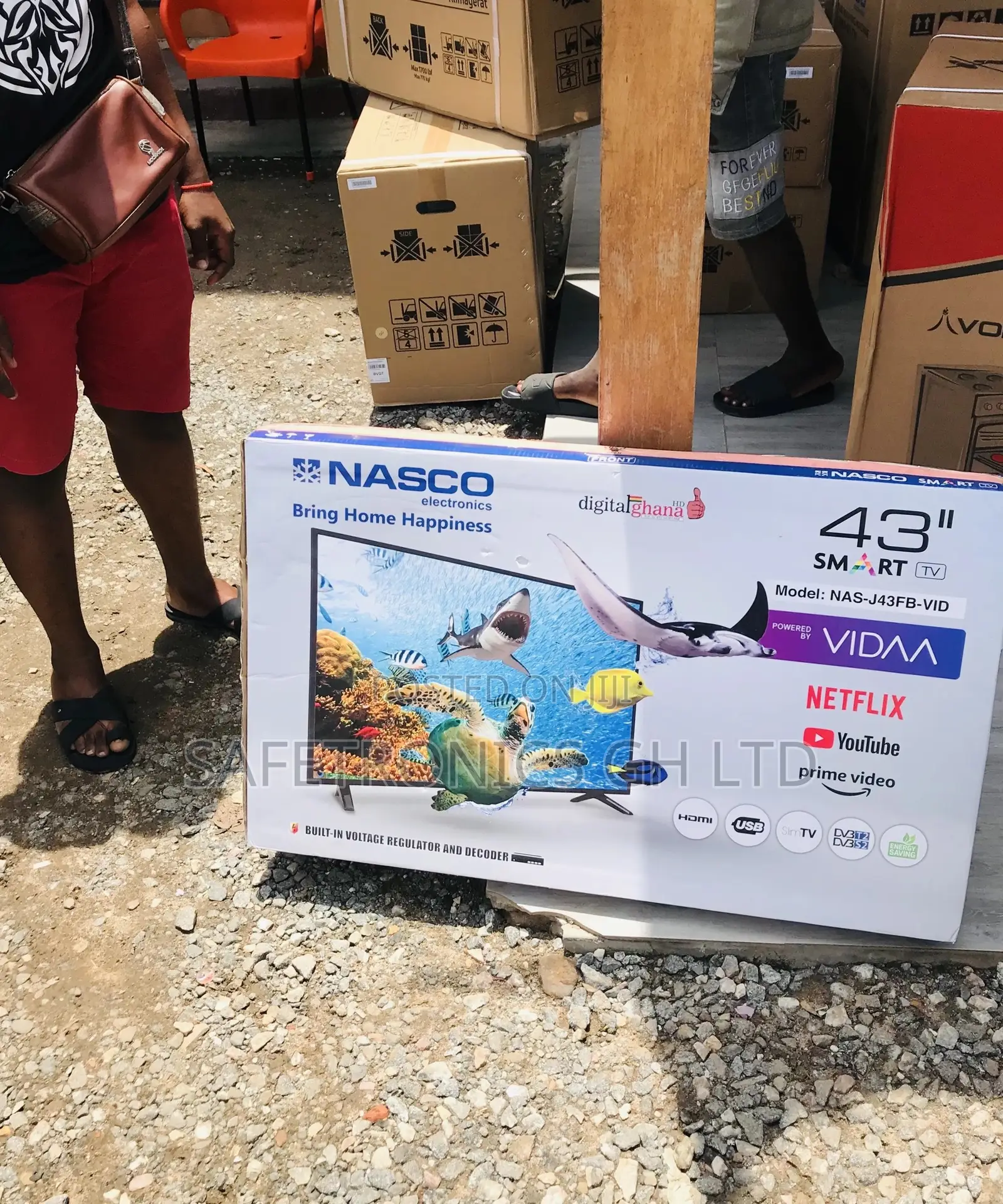 43 Inches Black Glossy Smart Nasco Led Tv