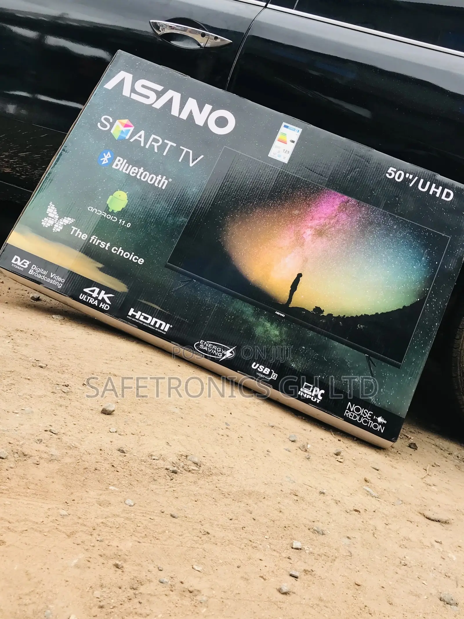 50 Inches Glossy Black Asano UHD Smart Led Tv