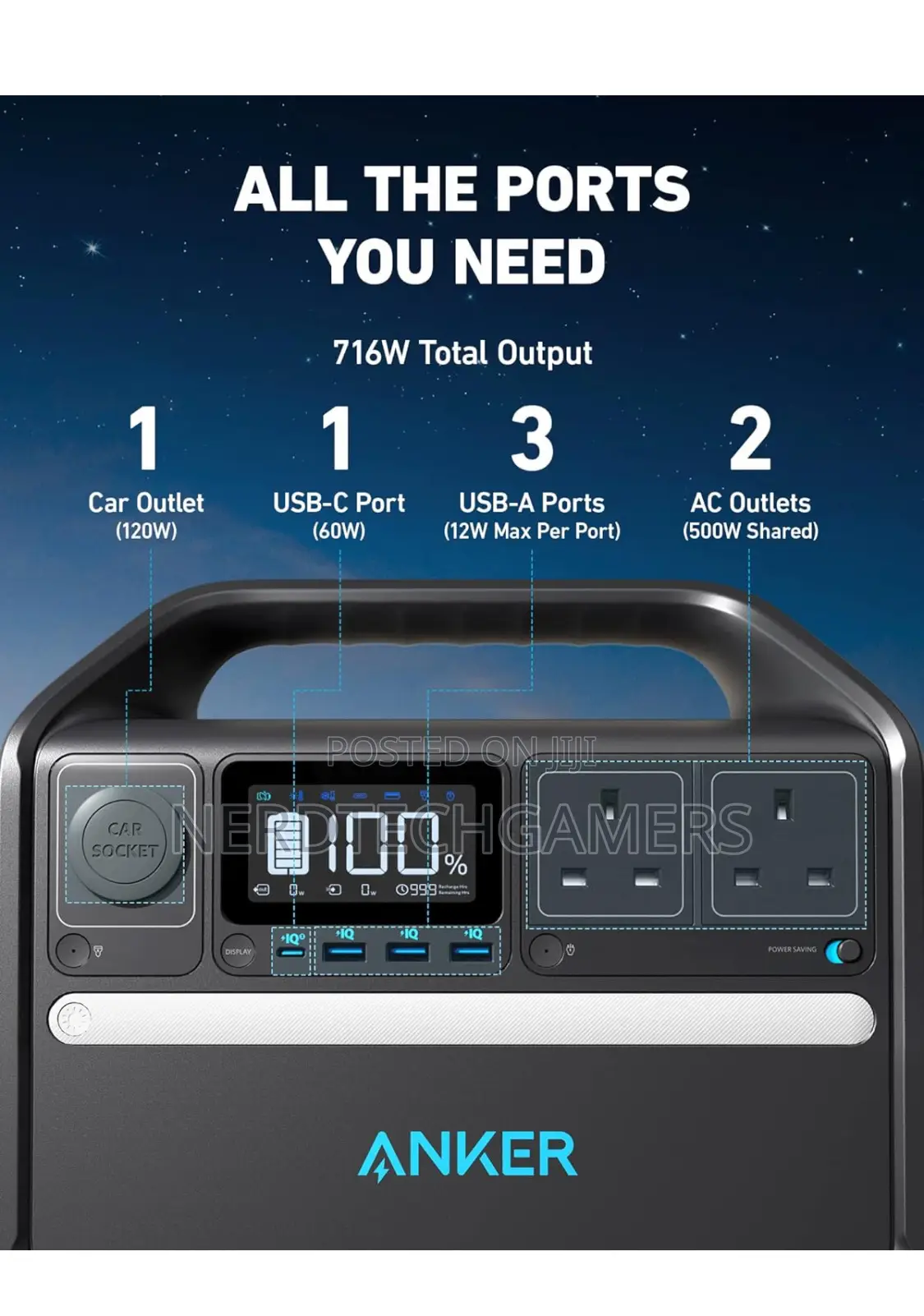 Anker 535 Portable Power Station, 512wh Portable Generator,