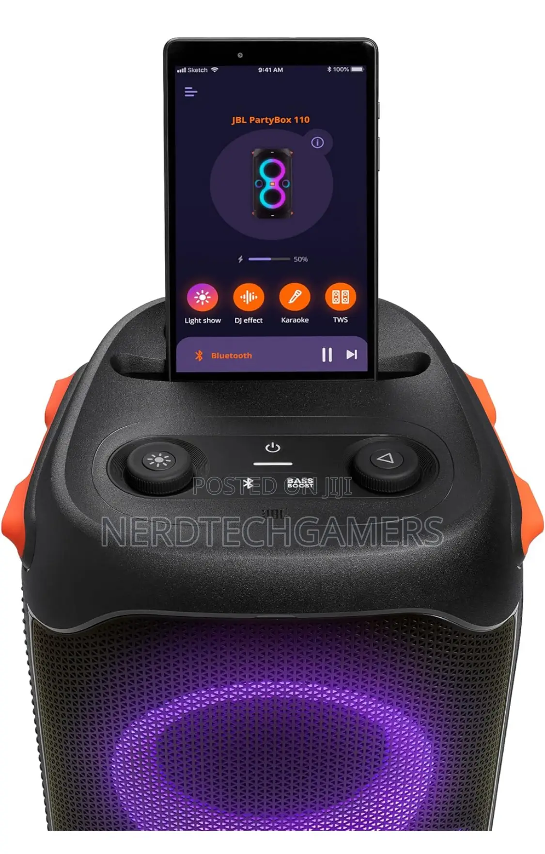 JBL Partybox 110 Portable Party Speaker, 160W Powerful