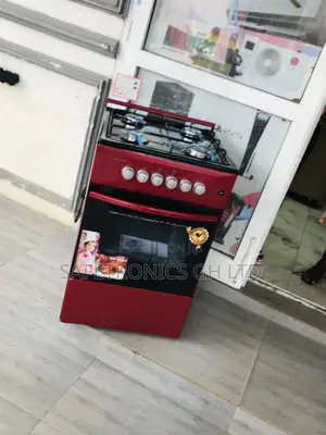 Red Oven With Grill Volcano Glass Lid 50x50 4 Gas Cooker