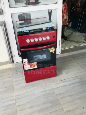 Glass Lid Oven With Grill Volcano Red 4 Gas Cooker 50x50