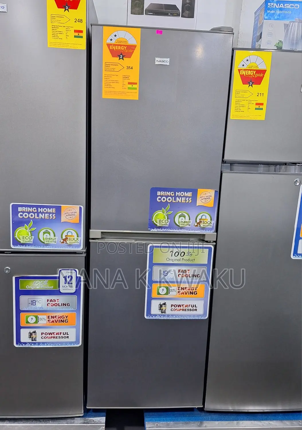 Nasco Nasd2-26kd Double Door Fridge With Down Freezer