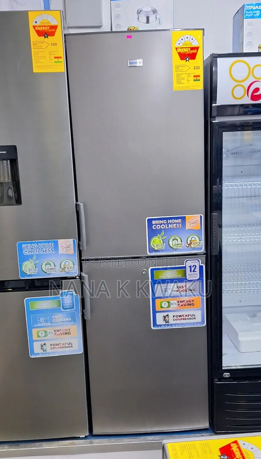 Nasco Nasd2-30 Double Door Fridge With Bottom Freezer