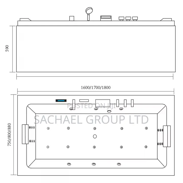 Rectangle Jacuzzi Bathtub