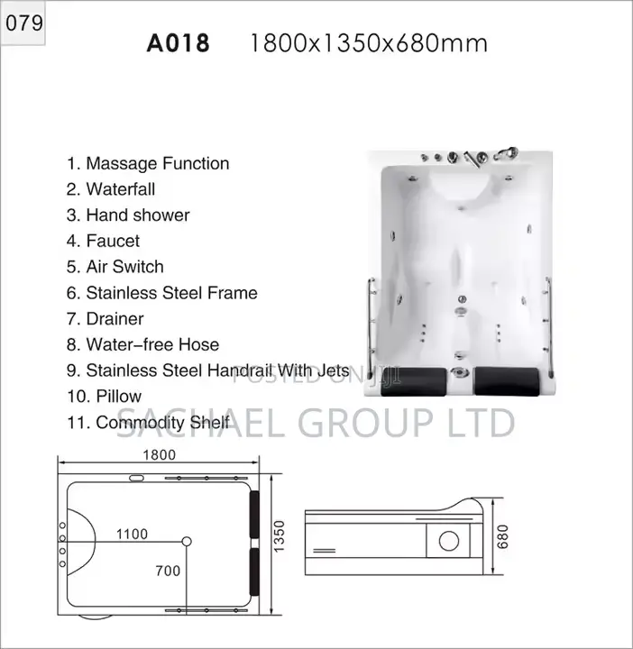 Luxurious Double Person Jacuzzi Bath