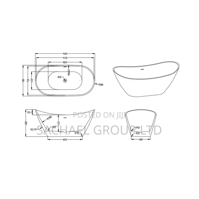Ceramic Bathtub With Freestand