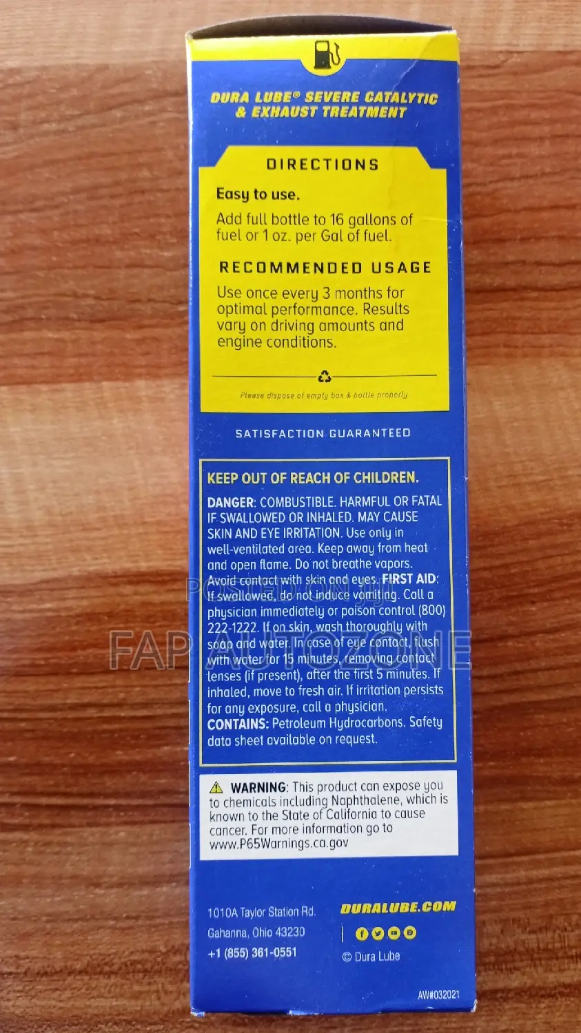 01638. Original Dura Lube Catalytic Conv Treatment From Usa