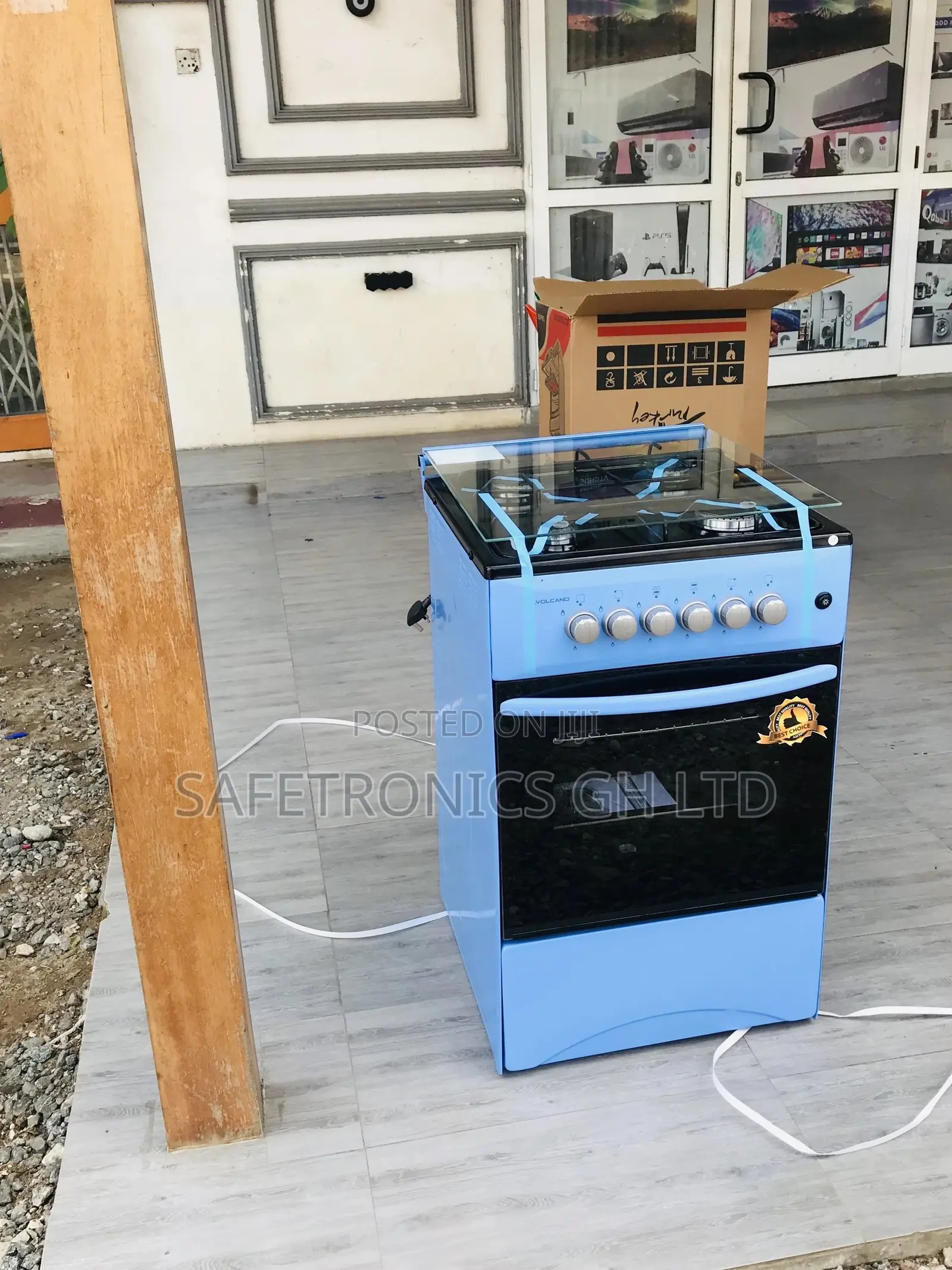 Volcano 4 Gas Cooker Oven With Grill Blue 50x50