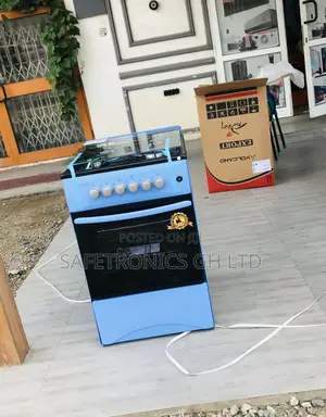 50x50 4 Gas Cooker Oven With Grill Volcano Blue Glass Lid
