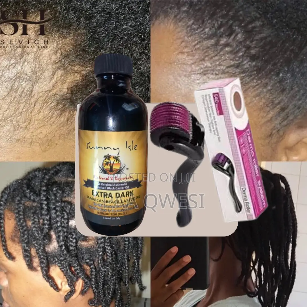 Derma Roller Castor Oil for Long Hair