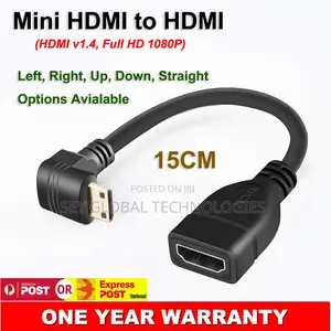 High Quality Mini HDMI Male to Standard HDMI Female (0.15m)