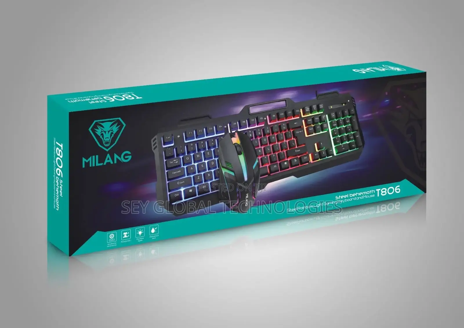 MILANG Gaming Wired Keyboard Mouse With Cool RGB Backlit