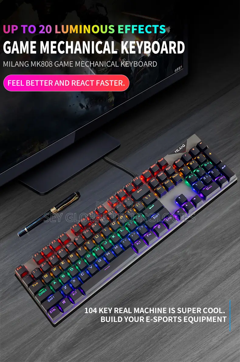 MILANG Gaming Wired Keyboard Mouse With Cool RGB Backlit