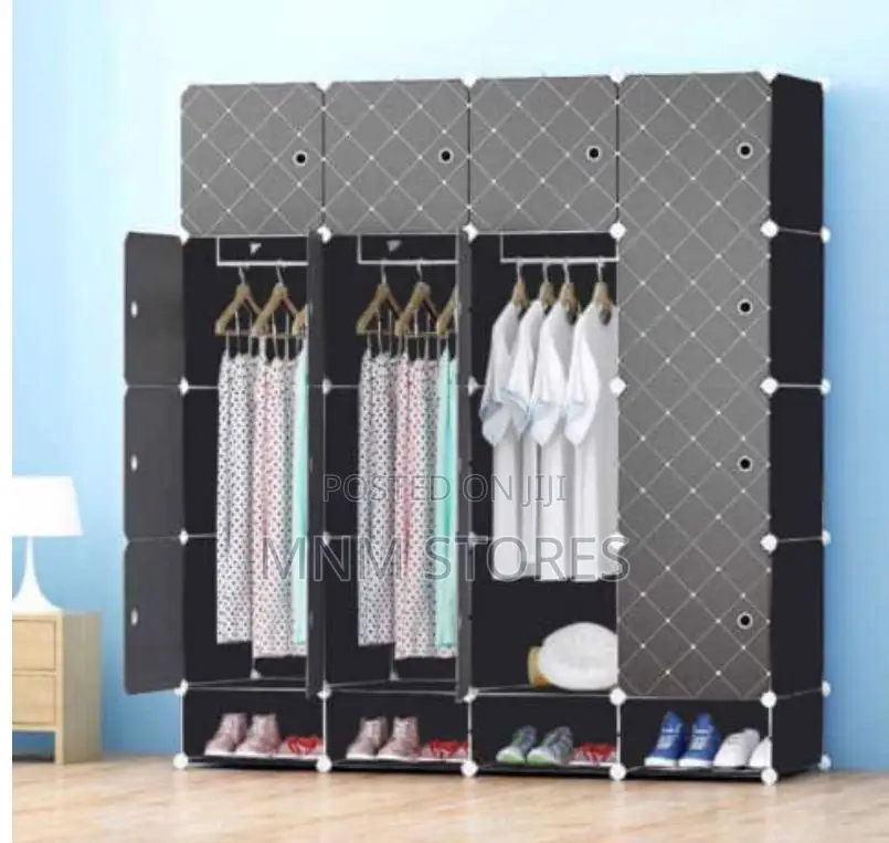 16 Cubes Plastic Wardrobe With Shoe Rack