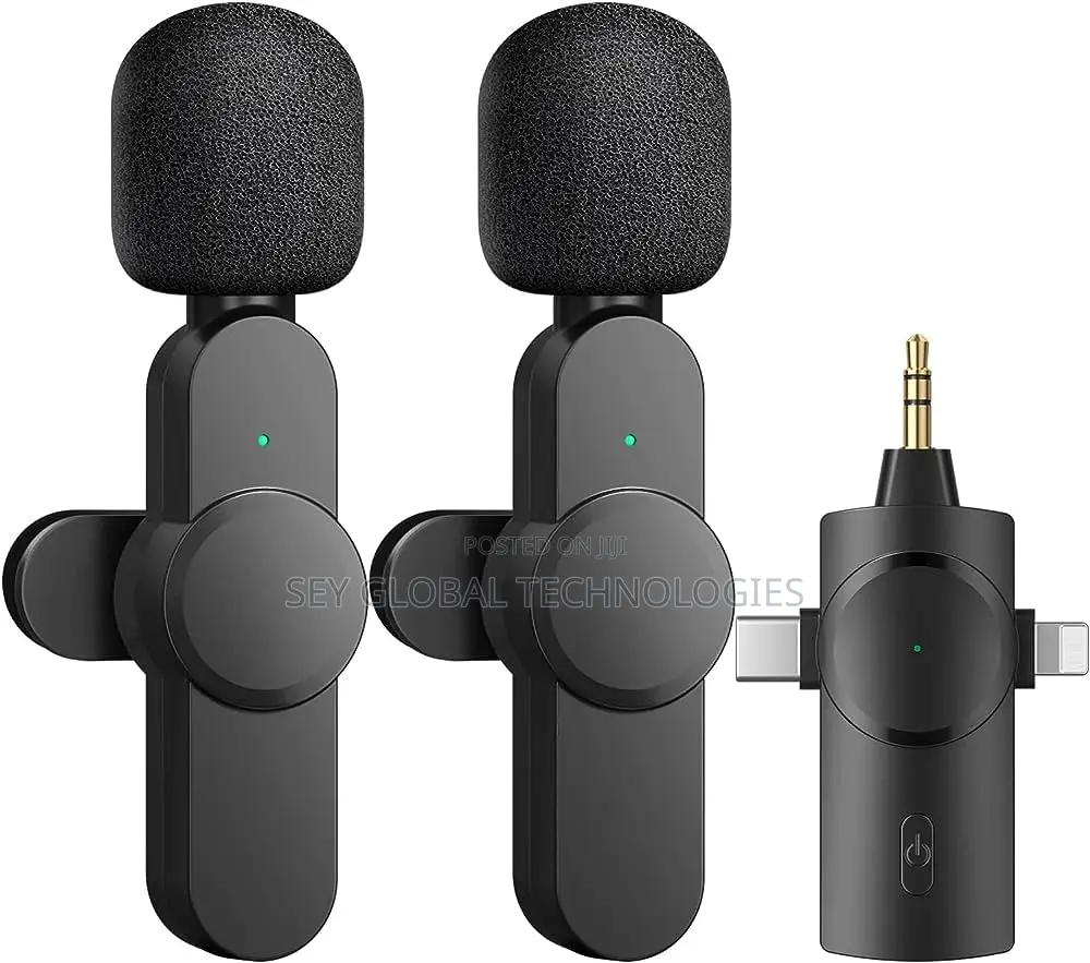 3-in-1 Wireless Lavalier Microphone Dual Mics