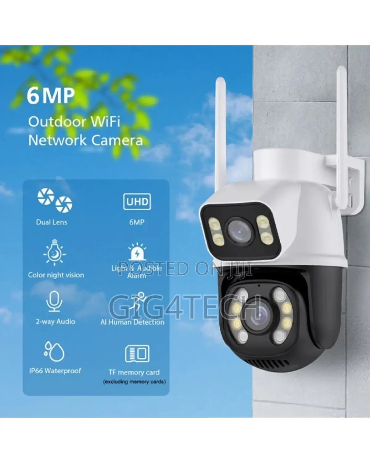 2 in 1 Dual Lens PTZ Camera 6mp Wireless Camera