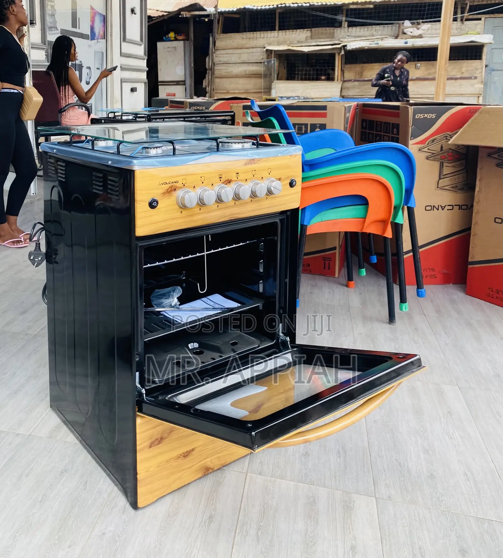 Brand New Oven and Grill 4 Gas Burner(Wooden)Volcano