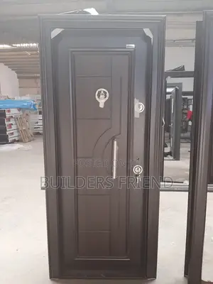 Single Turkish Brown Entrance Heavy Security Door Set