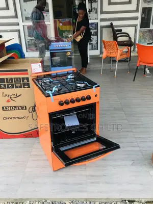 Volcano Orange 4 Gas Cooker Oven With Grill Glass Lid 50x50
