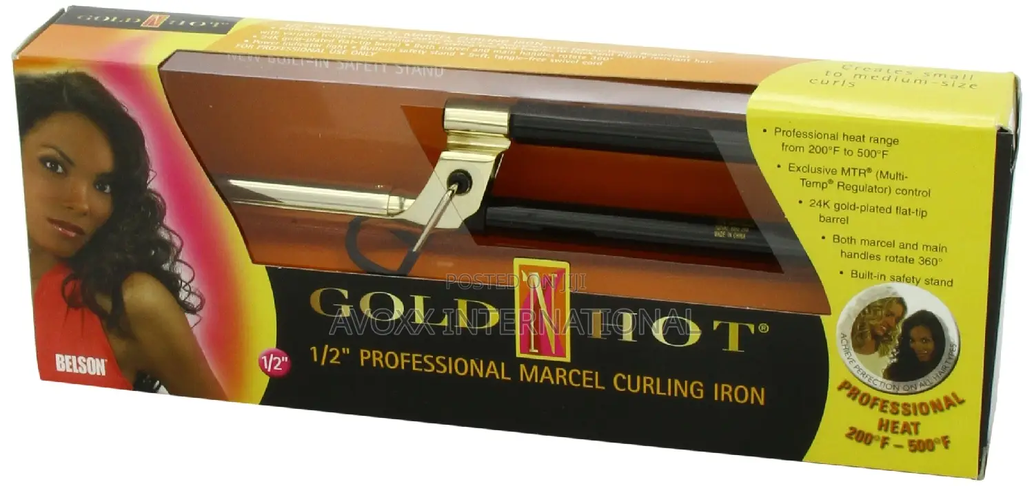Belson Gold 'N Hot Professional Marcel Curling Iron, 1/2inch