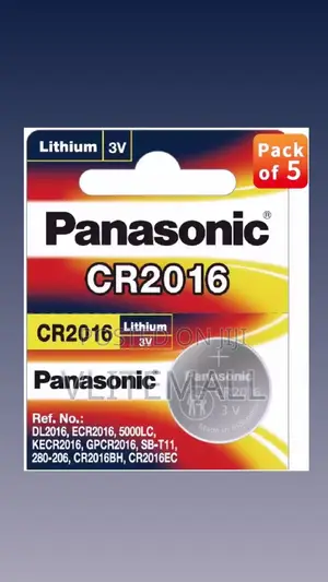Panasonic CR2016 3v Lithium Cell Battery 5pack