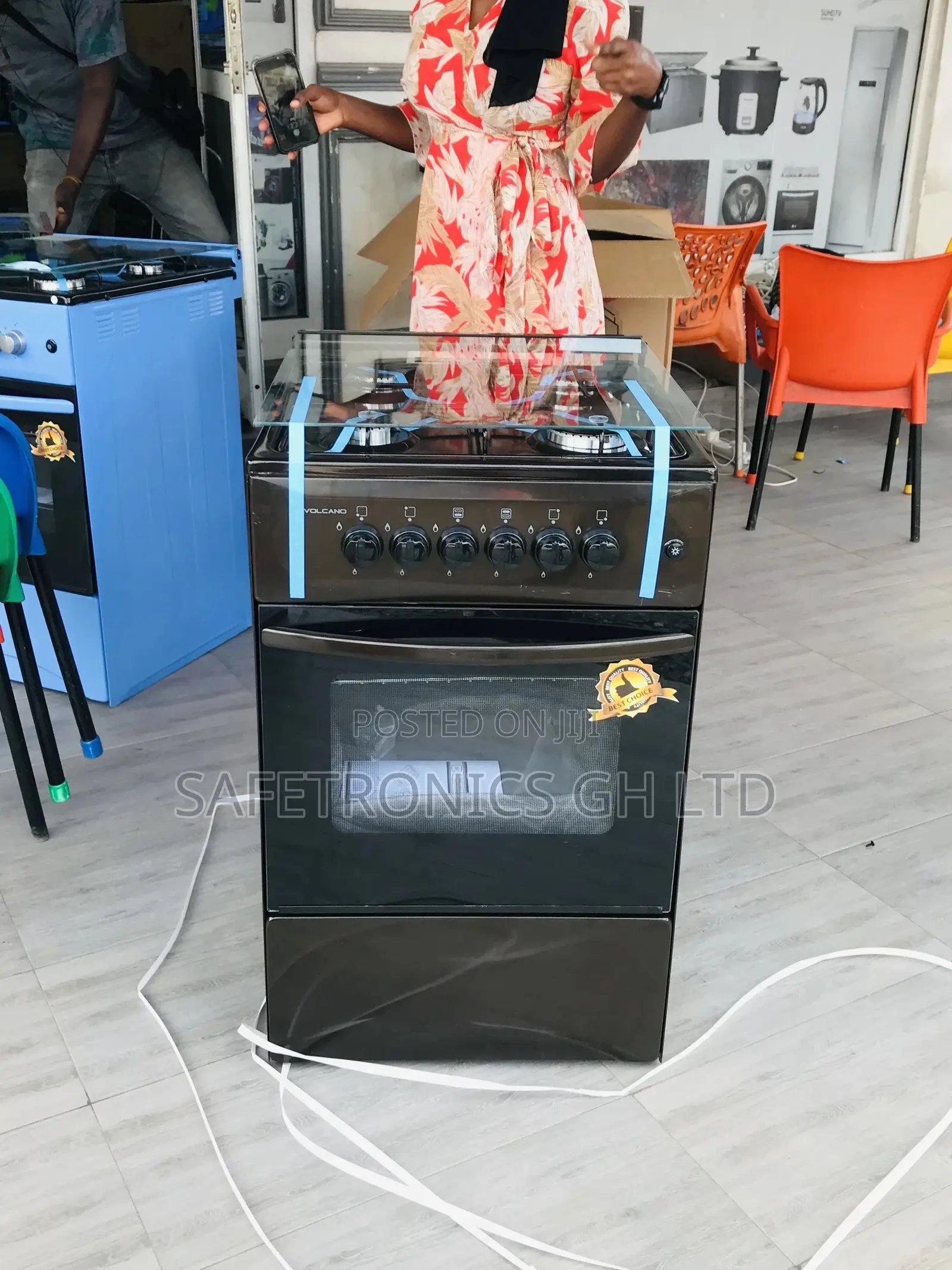 Purchase 4 Burner Gas Oven With Grill 50x50 Volcano Black