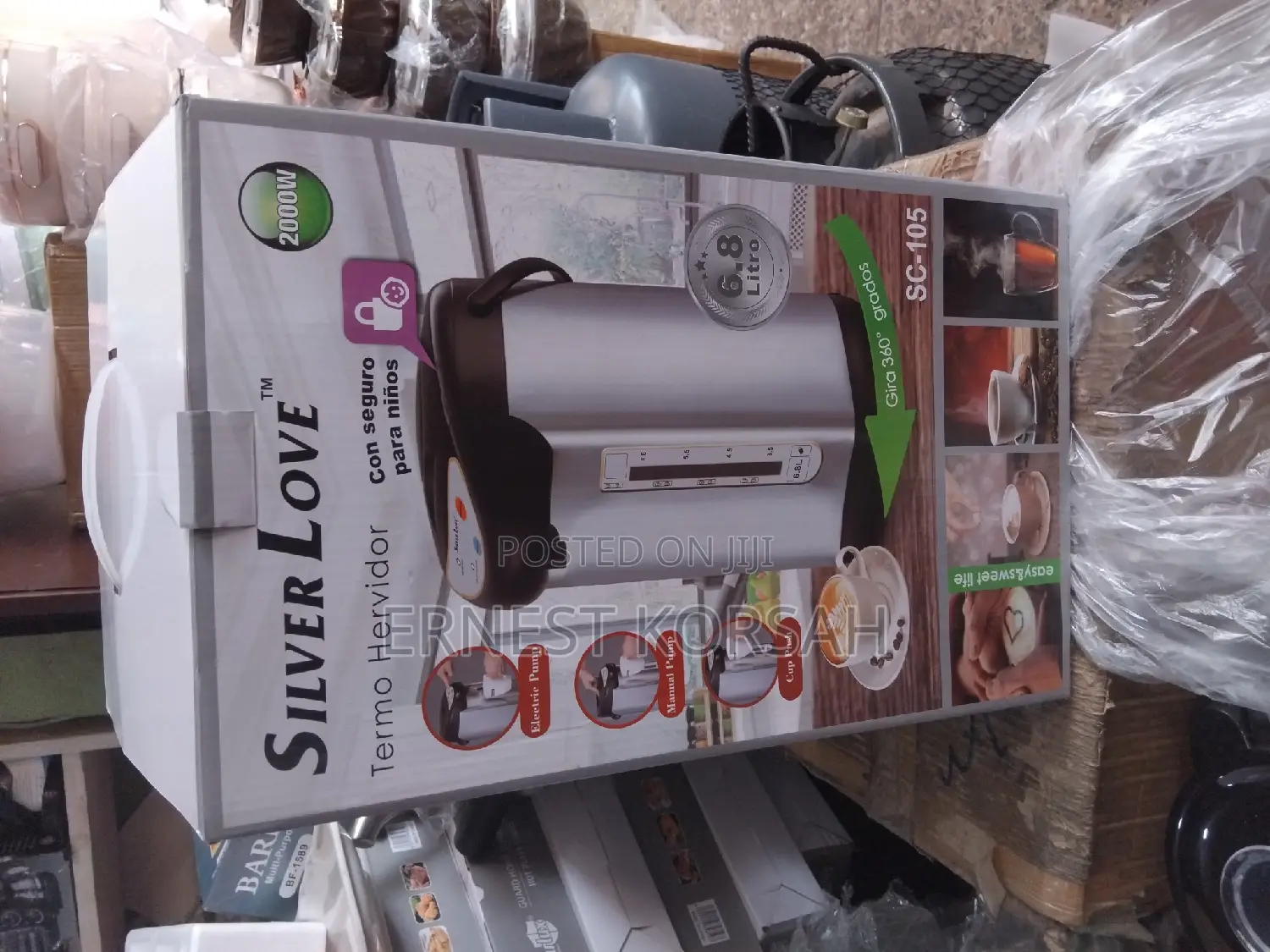 6.8litres Sliver Love Electric Pump Kettle