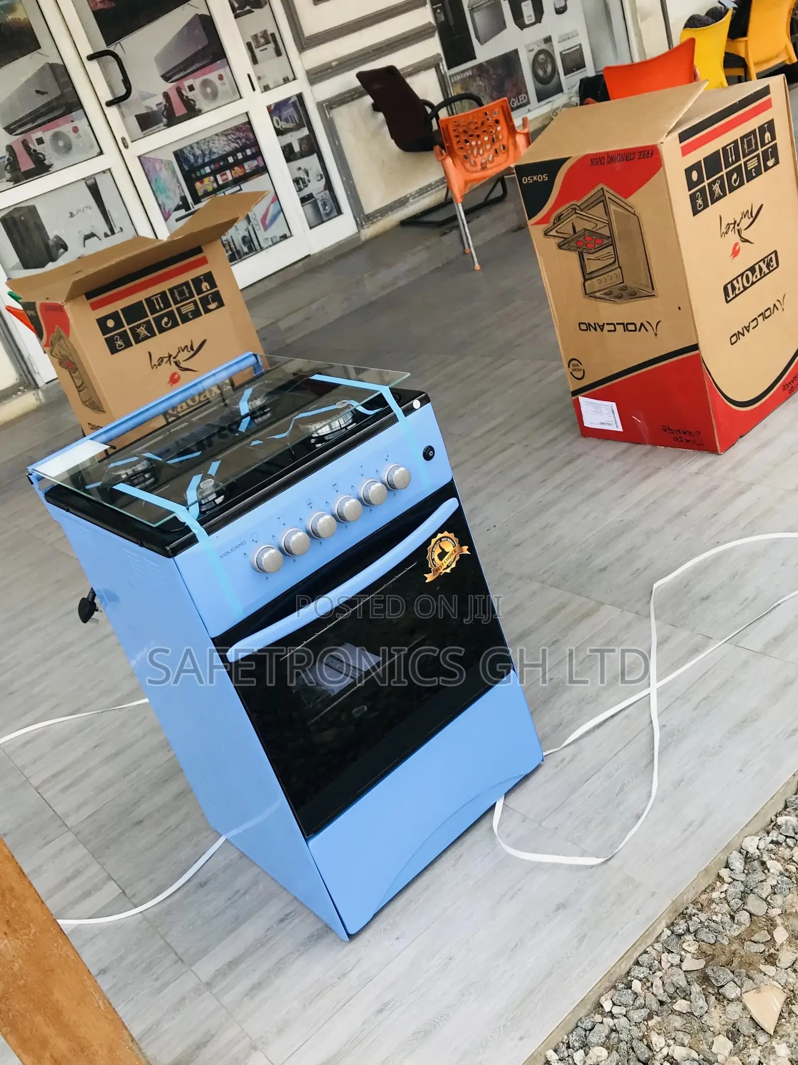 50x50 Oven With Grill Volcano Glass Lid 4 Gas Cooker