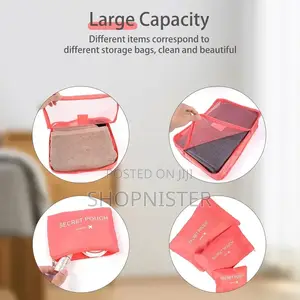 6pcs Luggage Travel Bags Underwear Shoes
Storage Bag Pink