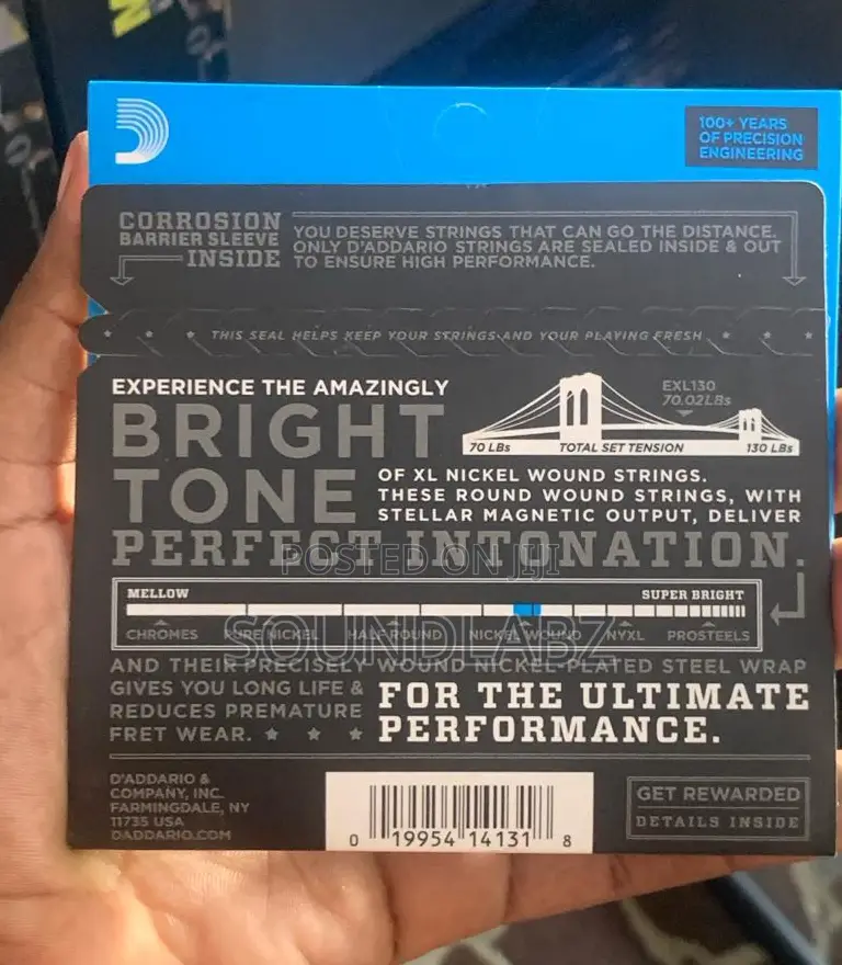 d'Addario EXL130 Nickel Extra Light Electric Guitar Strings
