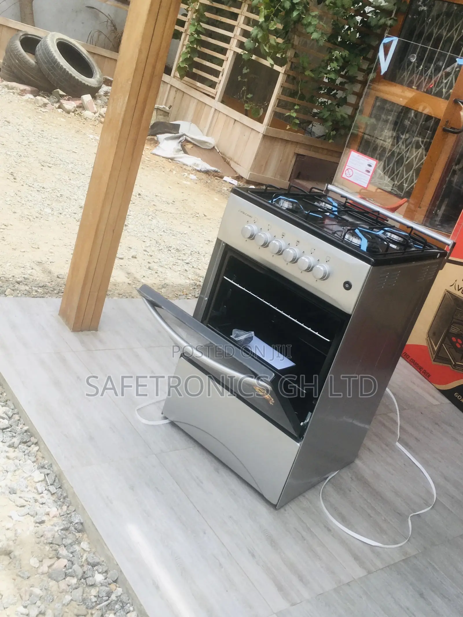 50x50 Oven With Grill Volcano Glass Lid Gray 4 Gas Cooker